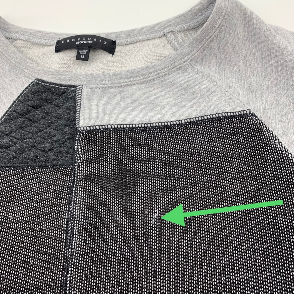 Sanctuary Patchwork Cuffed Short Sleeve Knit Top - image 6